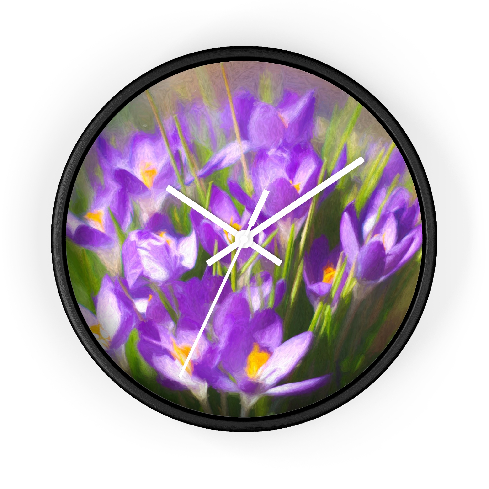 Painted Crocus - Wall clock